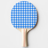 Faye & Lauren Blue Gingham Ping Pong Paddle Tafeltennisbatje (Voorkant)