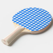 Faye & Lauren Blue Gingham Ping Pong Paddle Tafeltennisbatje (Voorkant Gekanteld)
