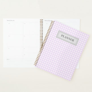 Faye & Lauren Pastel Paarse Gingham Planner