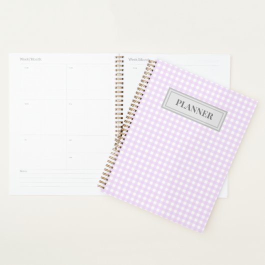 Faye & Lauren Pastel Paarse Gingham Planner (Display)