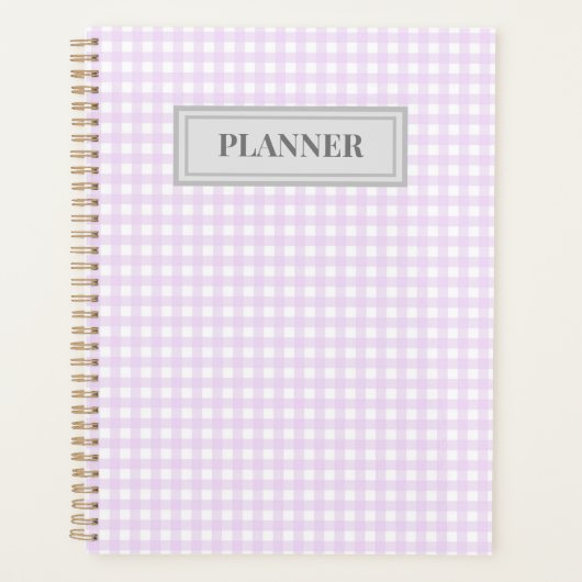 Faye & Lauren Pastel Paarse Gingham Planner (Voorkant)