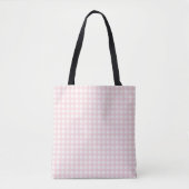Faye Pastel Pink Gingham Tote Bag (Voorkant)