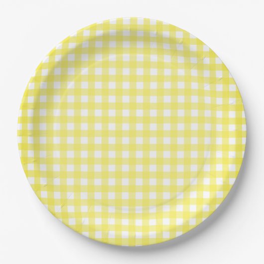 Faye Yellow Gingham Paper Bord (Voorkant)