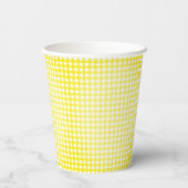 Faye Yellow Gingham Paper Cups Papieren Bekers (Achterkant)