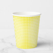 Faye Yellow Gingham Paper Cups Papieren Bekers (Rechts)