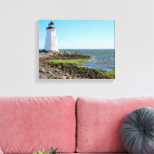 Fayerweather Island Lighthouse, Connecticut Canvas Afdruk (Insitu (Woonkamer))