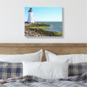 Fayerweather Island Lighthouse, Connecticut Canvas Afdruk (Insitu (Slaapkamer))