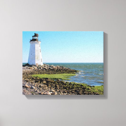 Fayerweather Island Lighthouse, Connecticut Canvas Afdruk (Voorkant)