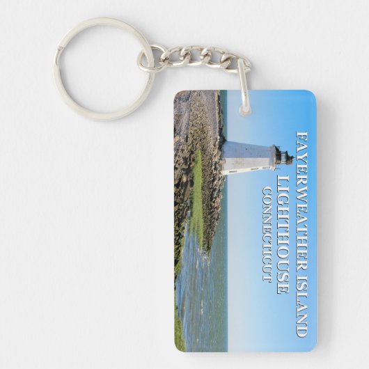 Fayerweather Island Lighthouse, Connecticut Sleutelhanger (Voorkant)