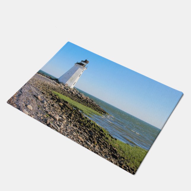 Fayerweather Island Lighthouse CT Door Mat (Schuin)