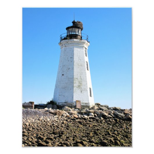 Fayerweather Island Lighthouse CT Foto Print Foto Afdruk (Voorkant)