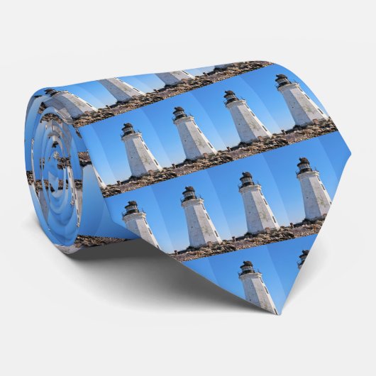 Fayerweather Island Lighthouse CT Mannen Stropdas (Opgerold)