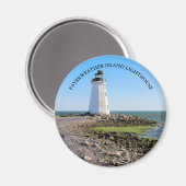 Fayerweather Island Lighthouse CT Round Magnet (Voorkant / Achterkant)