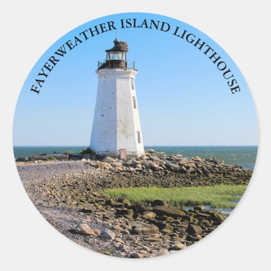 Fayerweather Island Lighthouse CT Round Sticker (Voorkant)