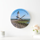 Fayerweather Island Lighthouse CT Round Wall Clock Grote Klok (Huis)
