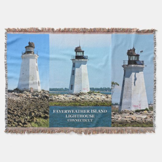 Fayerweather Island Lighthouse, CT Throw Blanket Deken (Voorkant)