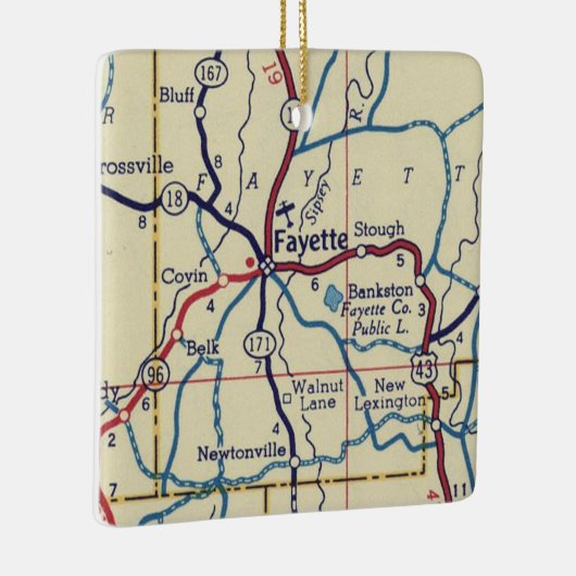 Fayette AL  Map Keramisch Ornament (Rechts)