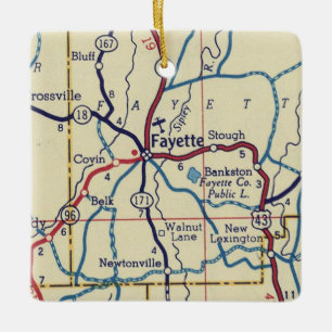 Fayette AL Map Keramisch Ornament