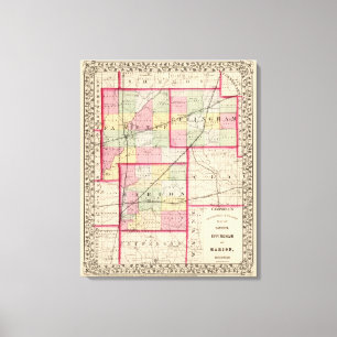 Fayette, Effingham, Marion, graafschappen Canvas Afdruk