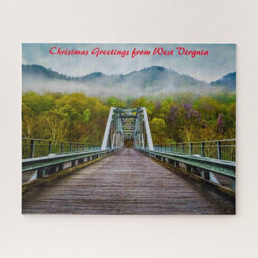 Fayette Station West Virginia. Kerstbegroetings Legpuzzel (Horizontaal)