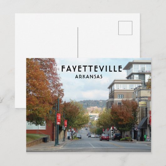 Fayetteville, Arkansas Dickson Street foto Briefkaart (Voorkant / Achterkant)