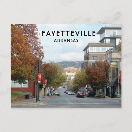 Fayetteville, Arkansas Dickson Street foto Briefkaart (Voorkant)