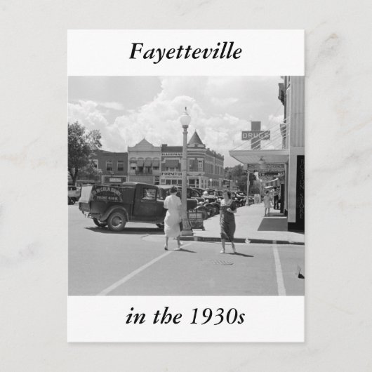 Fayetteville, Arkansas, jaren '30 Briefkaart (Voorkant)