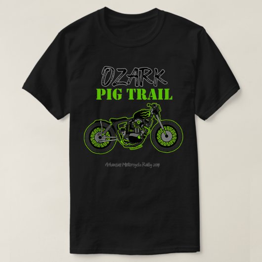 Fayetteville Arkansas Ozark Pig Trail Bobber Motor T-shirt (Design voorkant)