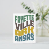 Fayetteville Arkansas Retro Wave Briefkaart (Staand voorkant)