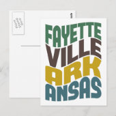 Fayetteville Arkansas Retro Wave Briefkaart (Voorkant / Achterkant)