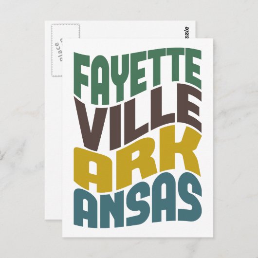 Fayetteville Arkansas Retro Wave Briefkaart (Voorkant / Achterkant)