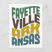 Fayetteville Arkansas Retro Wave Briefkaart (Voorkant)
