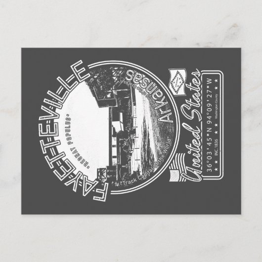 FAYETTEVILLE ARKANSAS - STAD FAYETTEVILLE BRIEFKAART (Voorkant)