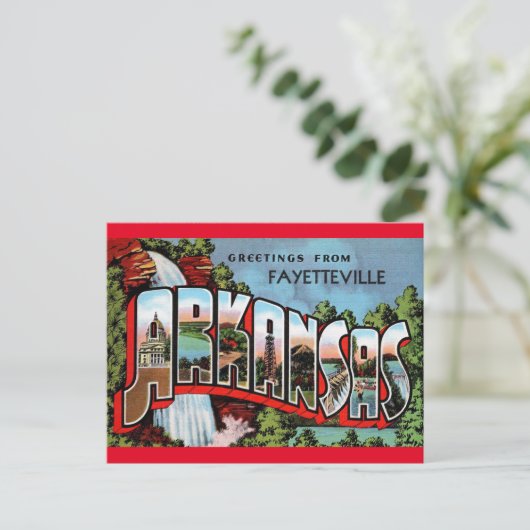 Fayetteville Arkansas Vintage Travel Briefkaart (Staand voorkant)