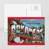 Fayetteville Arkansas Vintage Travel Briefkaart (Voorkant / Achterkant)
