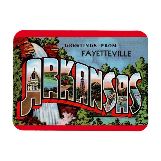 Fayetteville Arkansas Vintage Travel Magneet (Horizontaal)