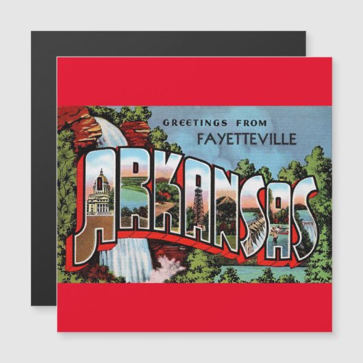 Fayetteville Arkansas Vintage Travel Magnetic Card (Voorkant / Achterkant)