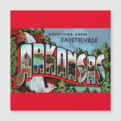Fayetteville Arkansas Vintage Travel Magnetic Card (Voorkant)