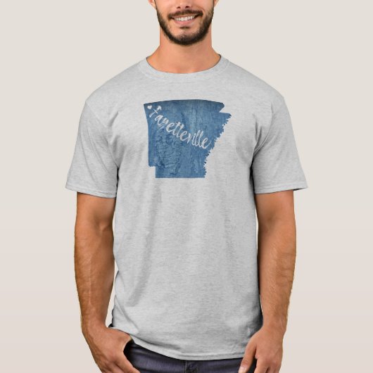 Fayetteville Arkansas Wood Grain T-shirt (Voorkant)