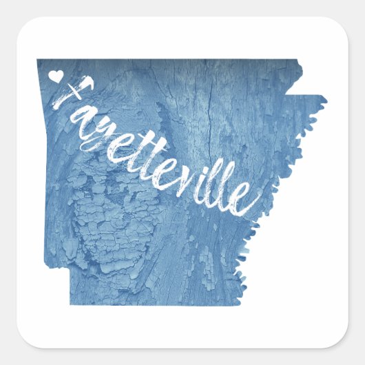 Fayetteville Arkansas Wood Grain Vierkante Sticker (Voorkant)