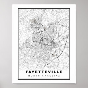Fayetteville Kaart Poster