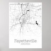 Fayetteville Map - Arkansas - City Map Poster (Voorkant)