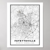 Fayetteville Map Poster (Voorkant)