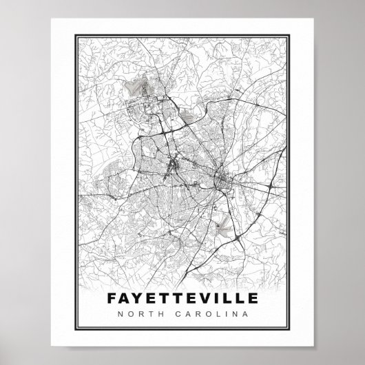 Fayetteville Map Poster (Voorkant)