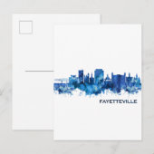 Fayetteville North Carolina Skyline Blue Uitnodiging Briefkaart (Voorkant / Achterkant)
