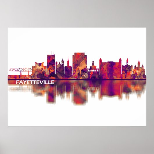 Fayetteville North Carolina Skyline Poster (Voorkant)