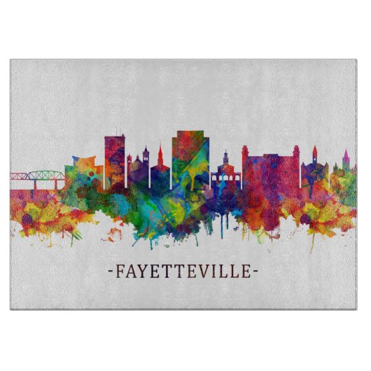 Fayetteville North Carolina Skyline Snijplank (Voorkant)