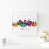 Fayetteville North Carolina Skyline Vierkante Klok (Huis)