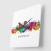 Fayetteville North Carolina Skyline Vierkante Klok (Hoek)