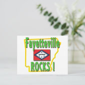 Fayetteville Rocks. (groen) Briefkaart (Staand voorkant)